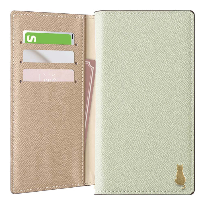 Vegan leather bicolor stand function gold cat decoration notebook-style case Google Pixel series