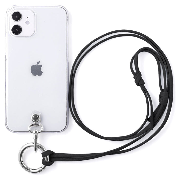 Clear case genuine leather with ring shoulder strap (no metal adjustment) attached back case Galaxy series