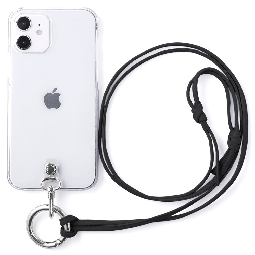 Clear case genuine leather with ring shoulder strap (no metal fittings ...