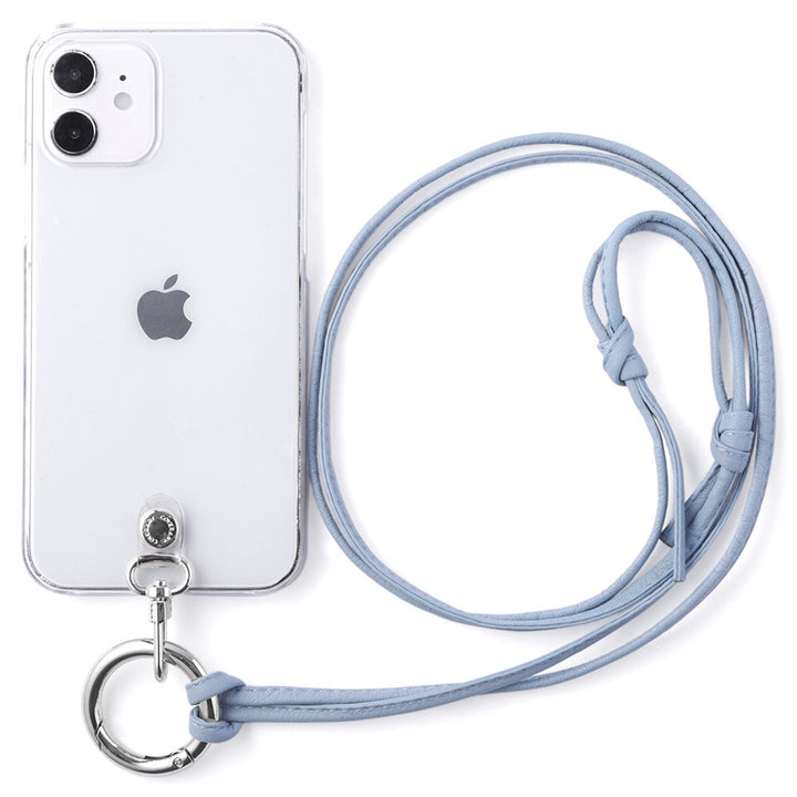 Clear case genuine leather ring shoulder strap (no metal fittings adjustment) attached back case AQUOS series