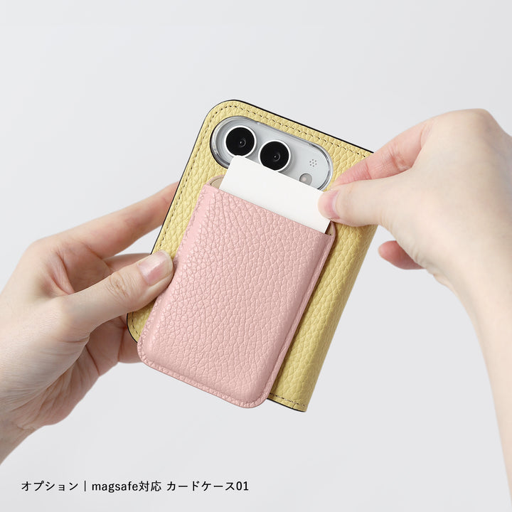 Étui en cuir véritable pour iPhone Duo, compatible MagSafe, 32 couleurs, cuir italien grainé