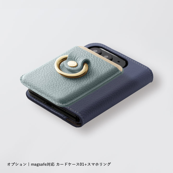 Étui en cuir véritable pour iPhone Duo, compatible MagSafe, 32 couleurs, cuir italien grainé