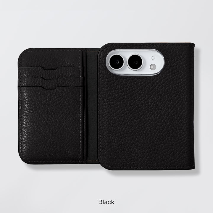 Étui en cuir véritable pour iPhone Duo, compatible MagSafe, 32 couleurs, cuir italien grainé