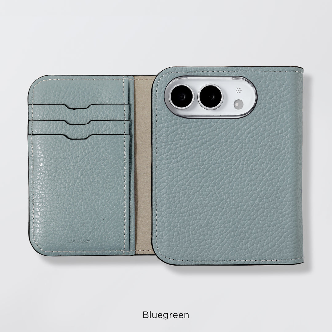 Étui en cuir véritable pour iPhone Duo, compatible MagSafe, 32 couleurs, cuir italien grainé