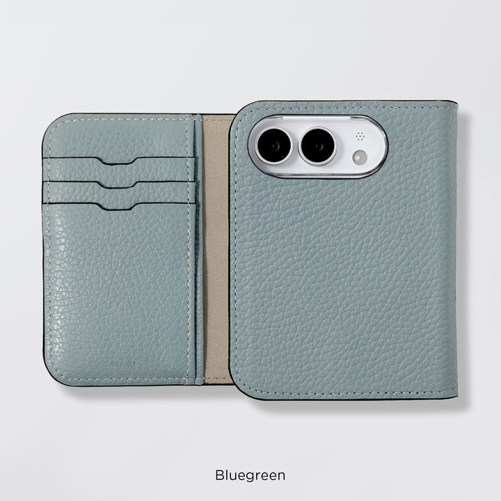 Étui en cuir véritable pour iPhone Duo, compatible MagSafe, 32 couleurs, cuir italien grainé