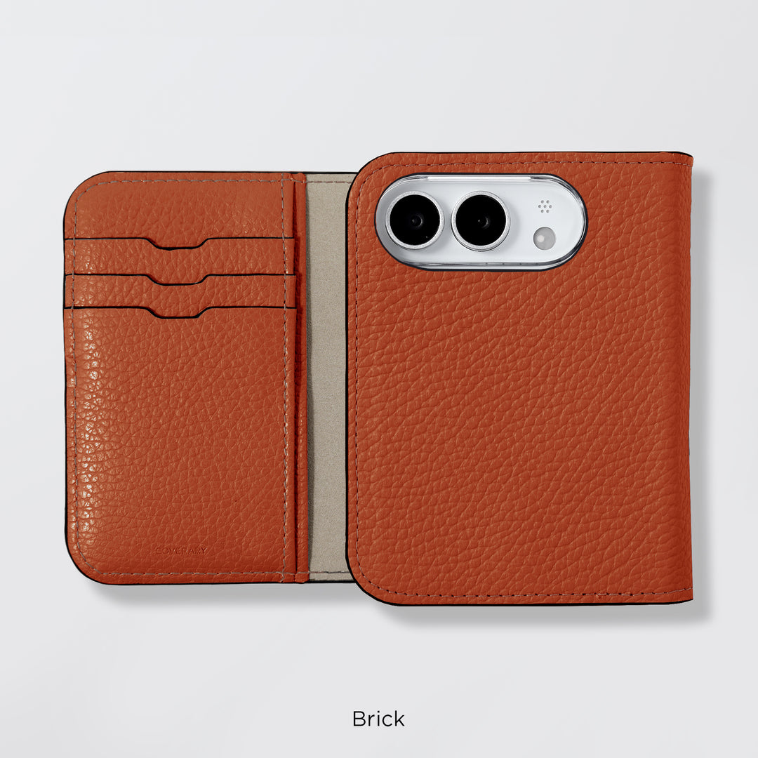Étui en cuir véritable pour iPhone Duo, compatible MagSafe, 32 couleurs, cuir italien grainé