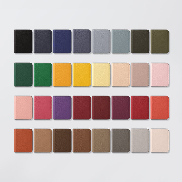 Étui en cuir véritable pour iPhone Duo, compatible MagSafe, 32 couleurs, cuir italien grainé