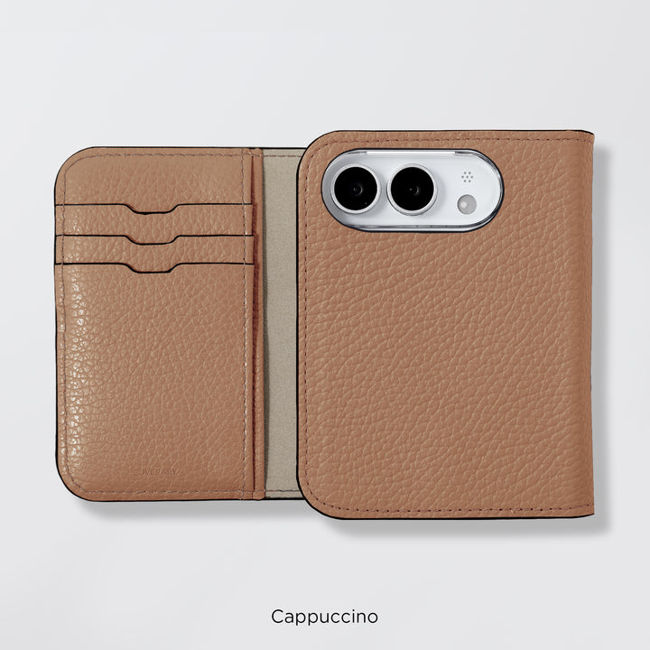 Étui en cuir véritable pour iPhone Duo, compatible MagSafe, 32 couleurs, cuir italien grainé