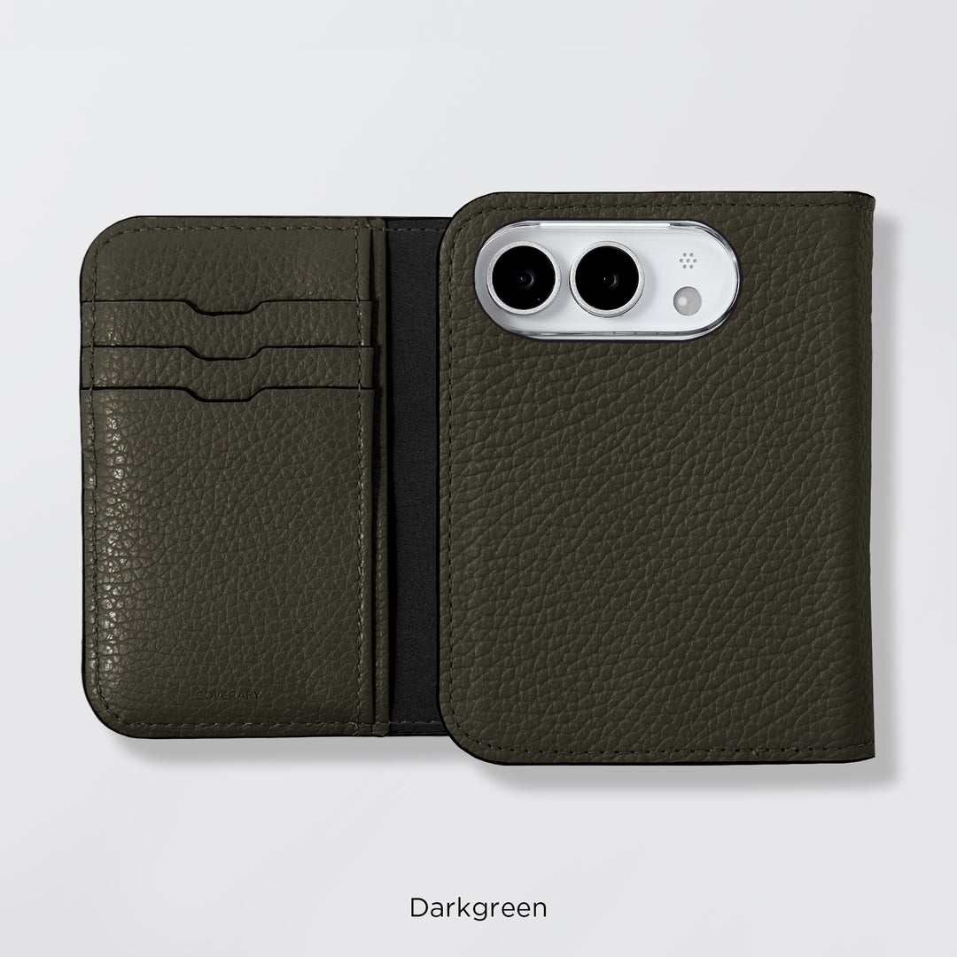 Étui en cuir véritable pour iPhone Duo, compatible MagSafe, 32 couleurs, cuir italien grainé