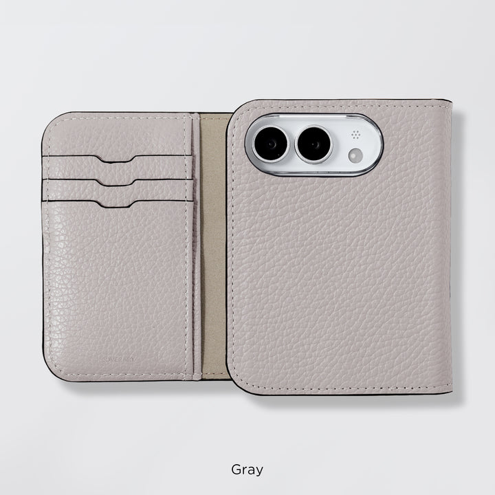 Étui en cuir véritable pour iPhone Duo, compatible MagSafe, 32 couleurs, cuir italien grainé