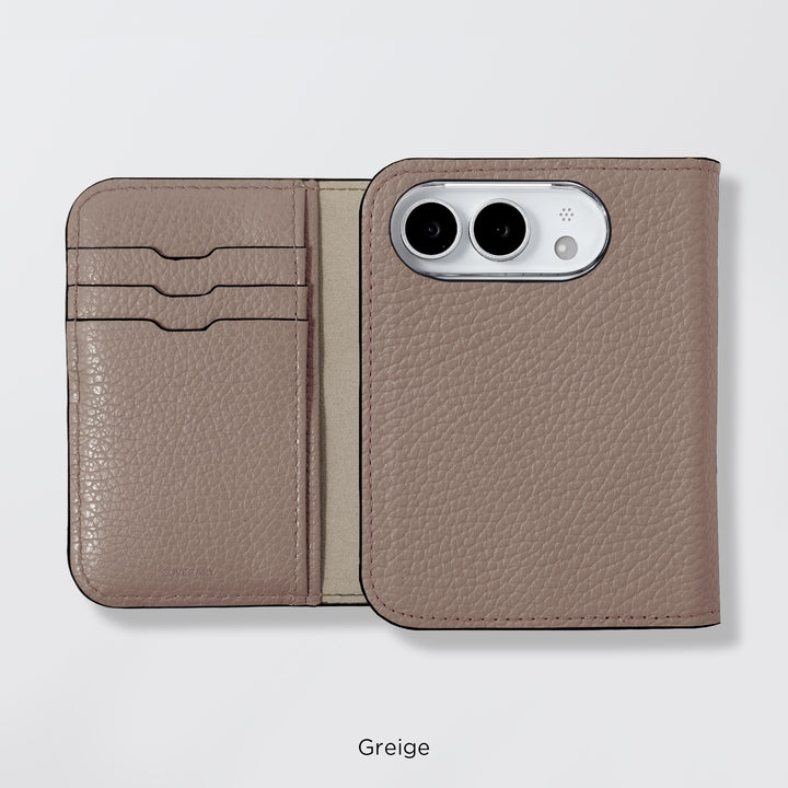 Étui en cuir véritable pour iPhone Duo, compatible MagSafe, 32 couleurs, cuir italien grainé