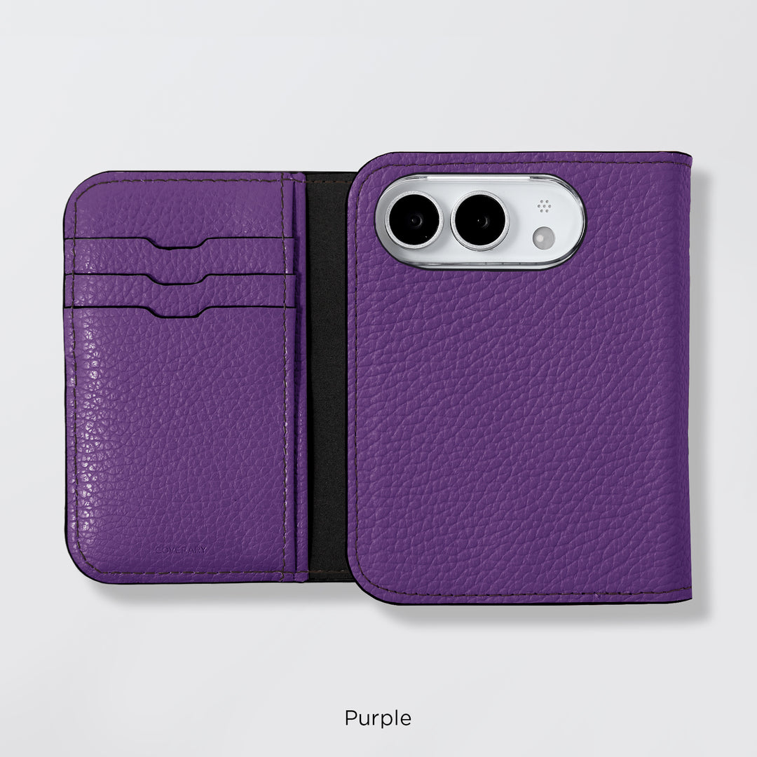 Étui en cuir véritable pour iPhone Duo, compatible MagSafe, 32 couleurs, cuir italien grainé
