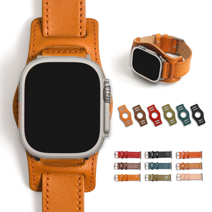 Self-designed cuffed Apple Watch band made of genuine Tochigi leather