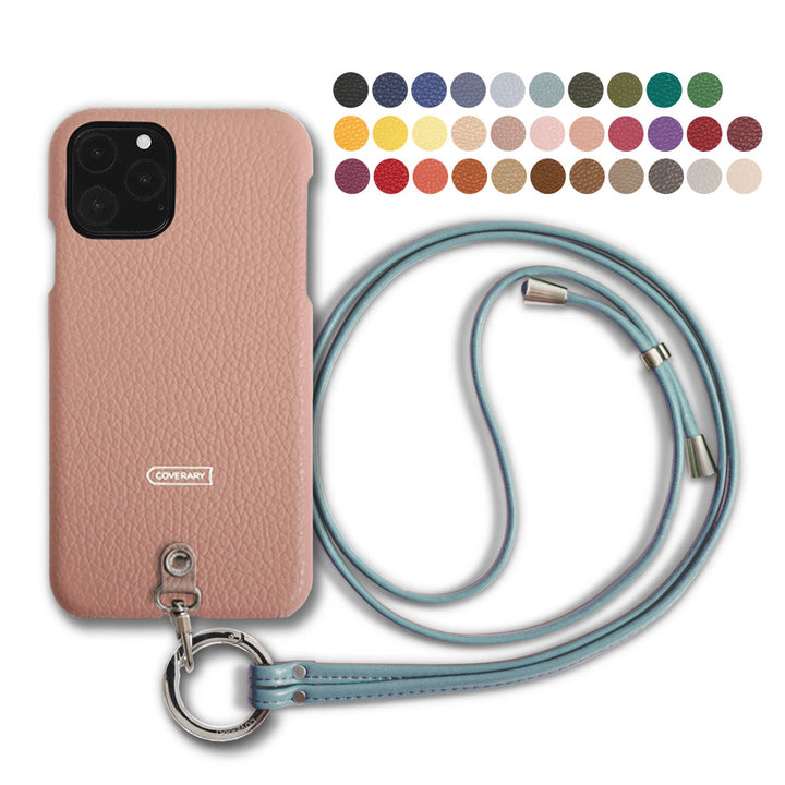 Self-designed ring shoulder strap back case genuine leather 32 colors Italian shrink leather