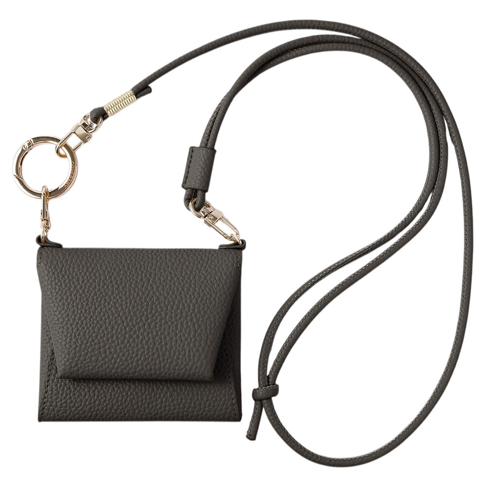Vegan leather textured round cord shoulder strap multi-case