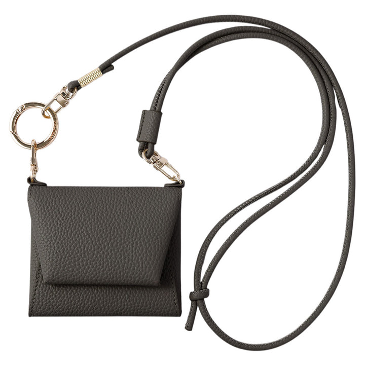 Vegan leather textured round cord shoulder strap multi-case