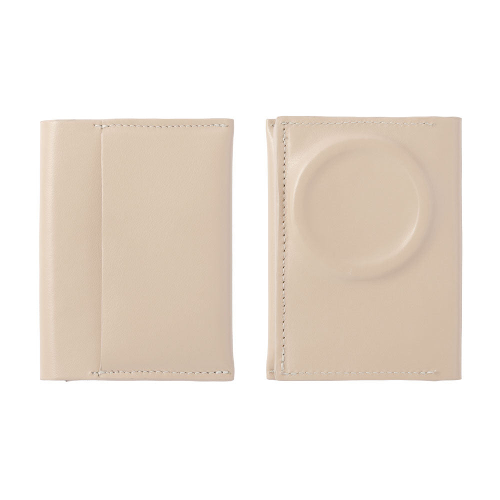 Portefeuille carte en cuir véritable italien lisse compatible Magsafe