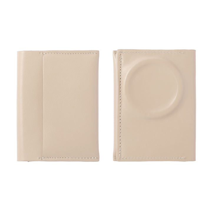 Portefeuille carte en cuir véritable italien lisse compatible Magsafe