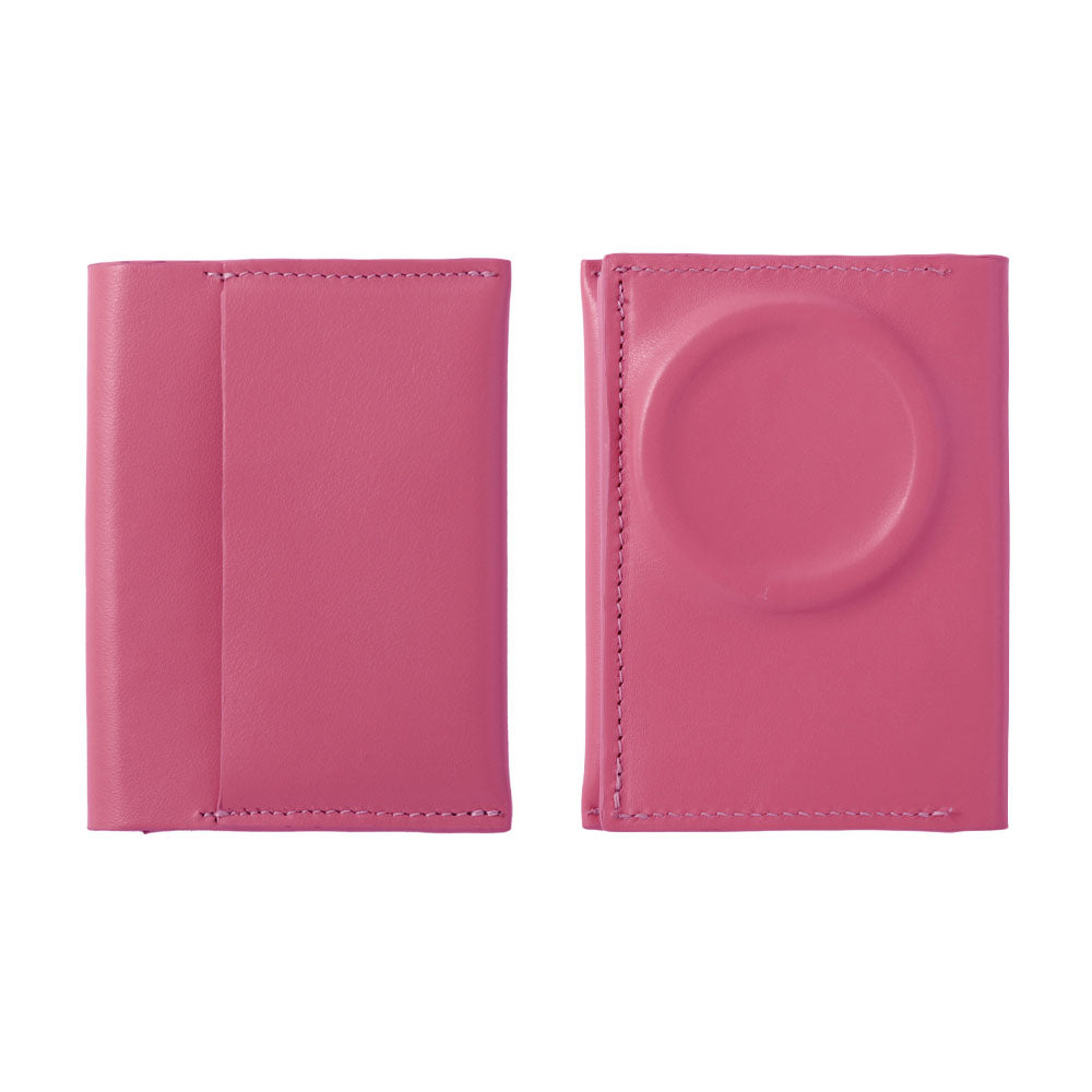 Portefeuille carte en cuir véritable italien lisse compatible Magsafe