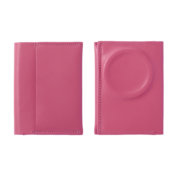 Portefeuille carte en cuir véritable italien lisse compatible Magsafe