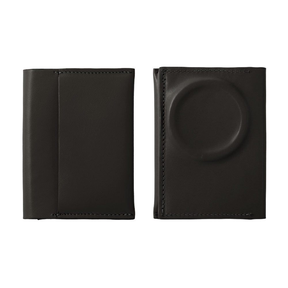 Portefeuille carte en cuir véritable italien lisse compatible Magsafe