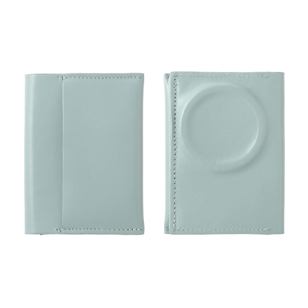 Portefeuille carte en cuir véritable italien lisse compatible Magsafe