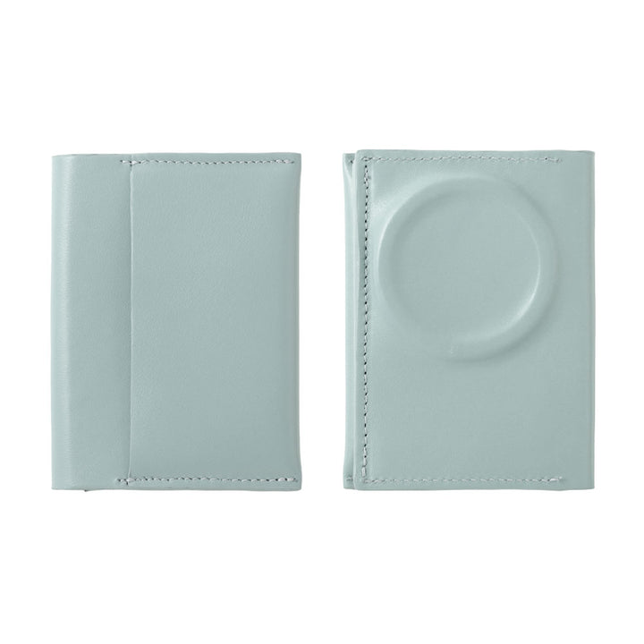 Portefeuille carte en cuir véritable italien lisse compatible Magsafe