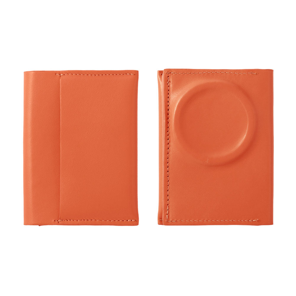 Portefeuille carte en cuir véritable italien lisse compatible Magsafe