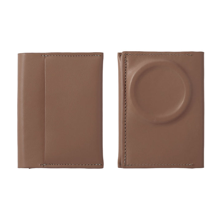 Portefeuille carte en cuir véritable italien lisse compatible Magsafe