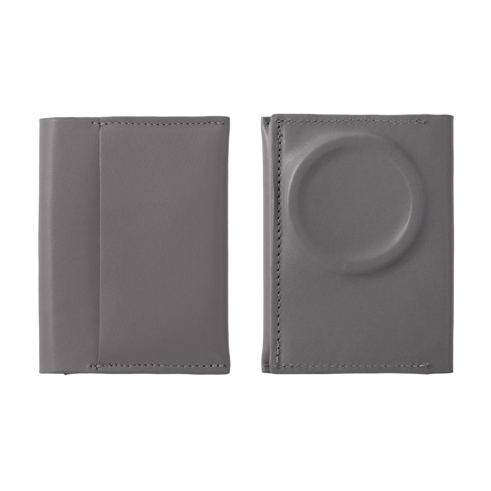 Portefeuille carte en cuir véritable italien lisse compatible Magsafe