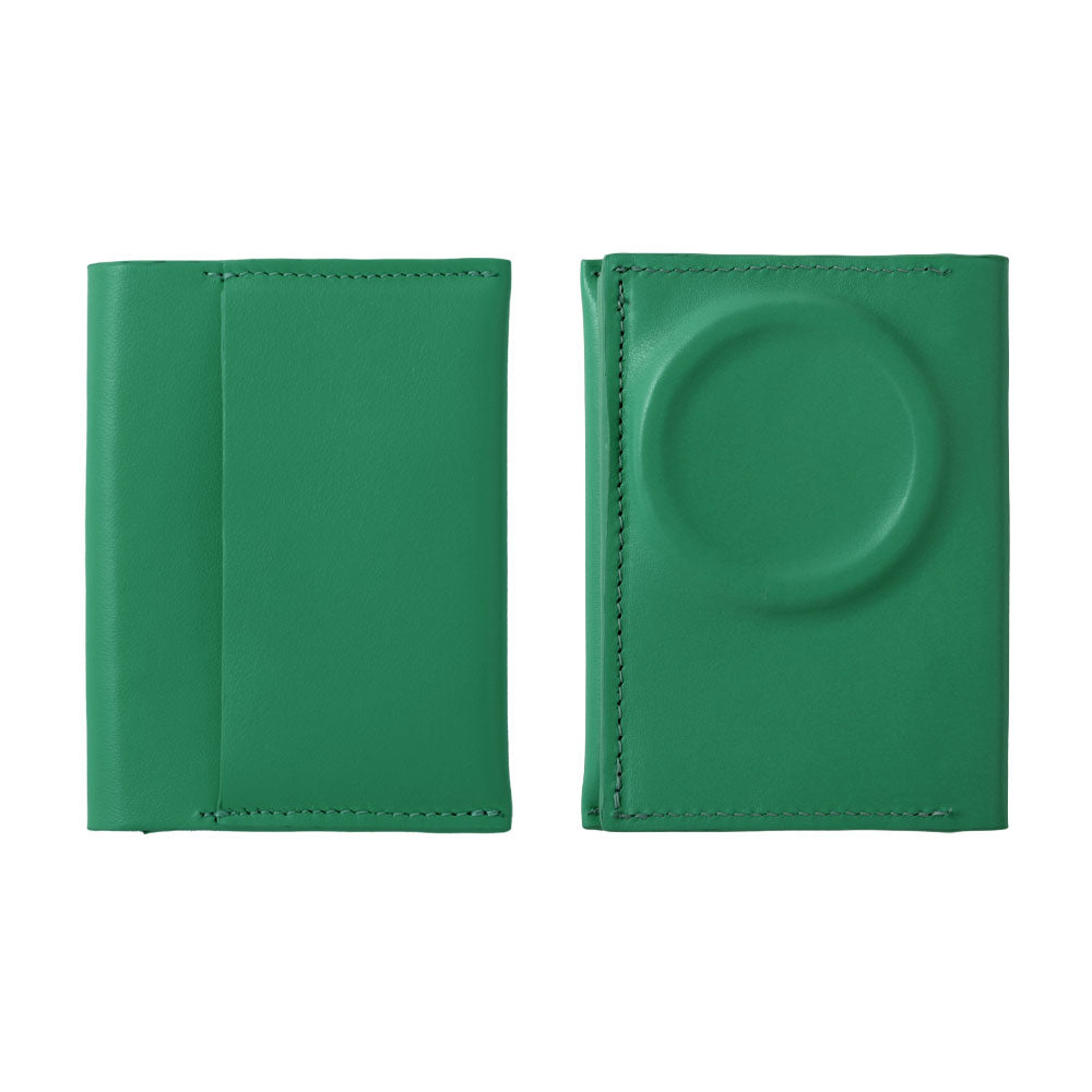 Portefeuille carte en cuir véritable italien lisse compatible Magsafe