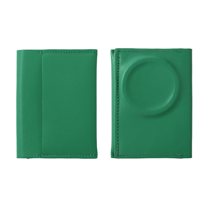 Portefeuille carte en cuir véritable italien lisse compatible Magsafe