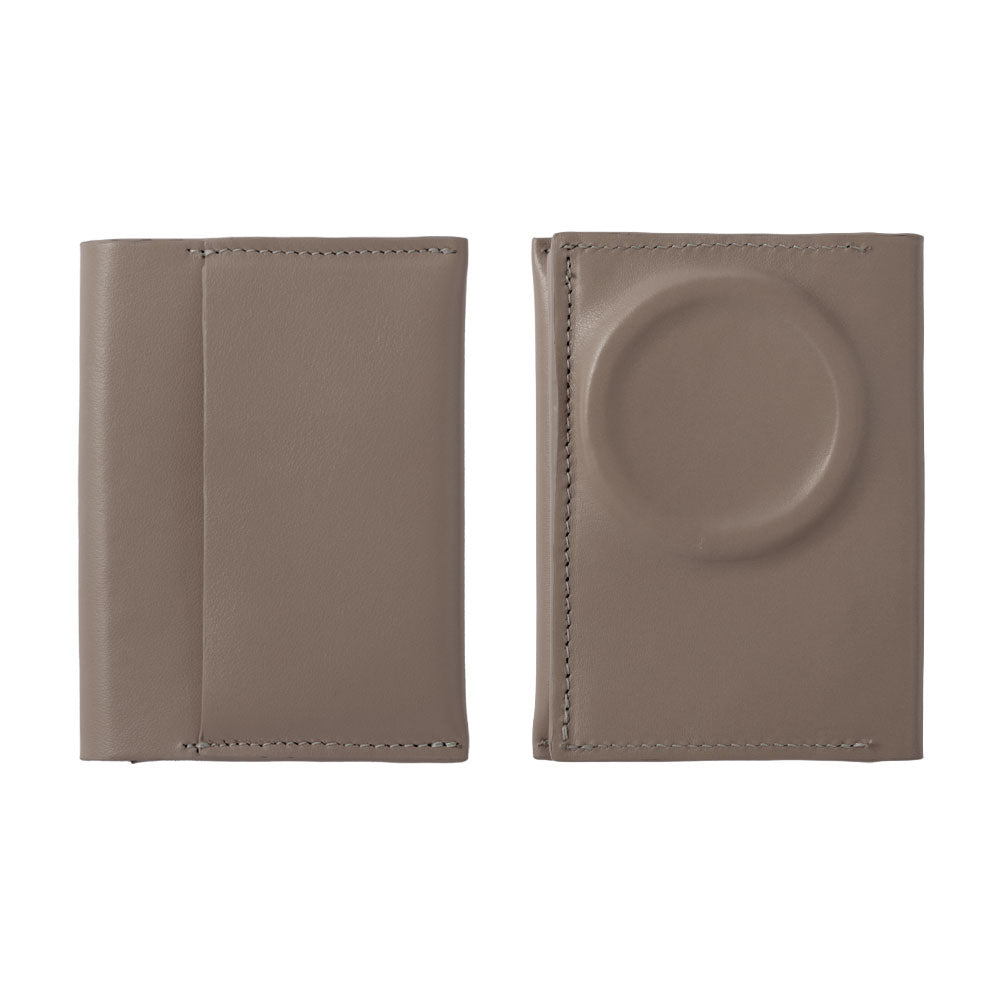 Portefeuille carte en cuir véritable italien lisse compatible Magsafe