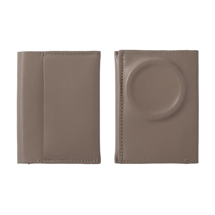 Portefeuille carte en cuir véritable italien lisse compatible Magsafe