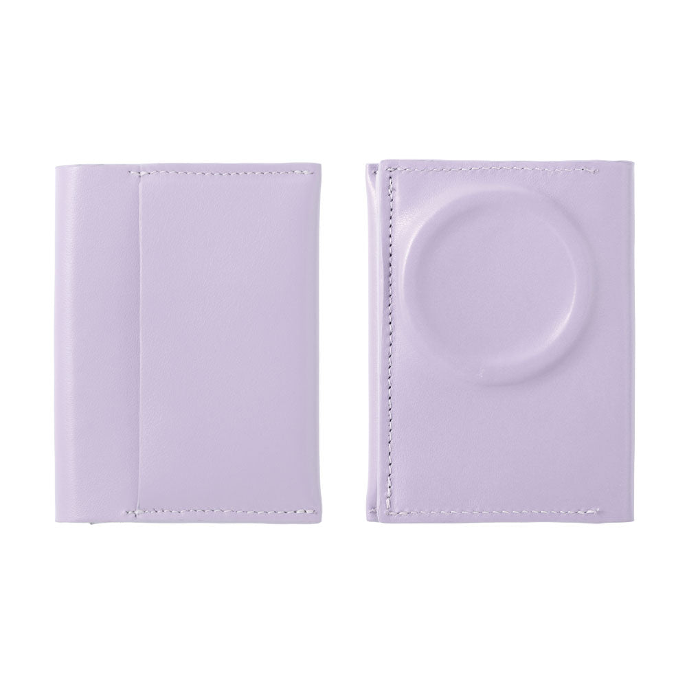 Portefeuille carte en cuir véritable italien lisse compatible Magsafe