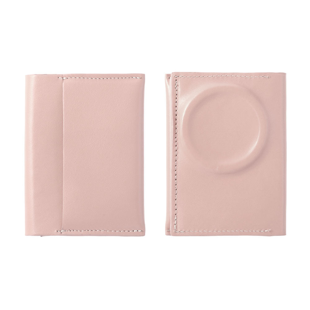 Portefeuille carte en cuir véritable italien lisse compatible Magsafe