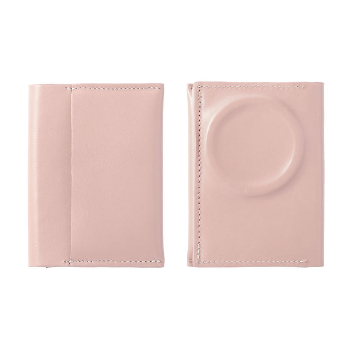 Portefeuille carte en cuir véritable italien lisse compatible Magsafe