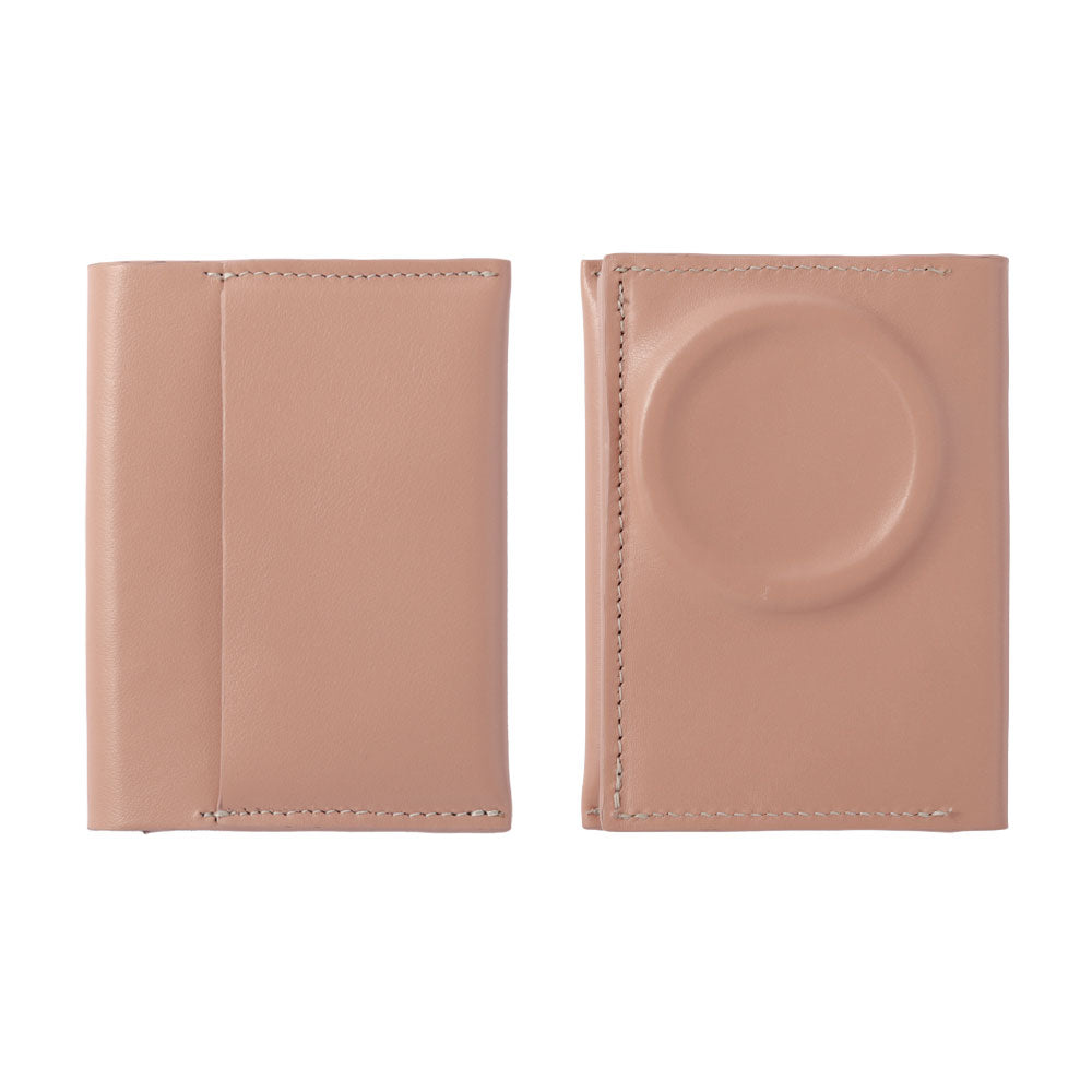 Portefeuille carte en cuir véritable italien lisse compatible Magsafe