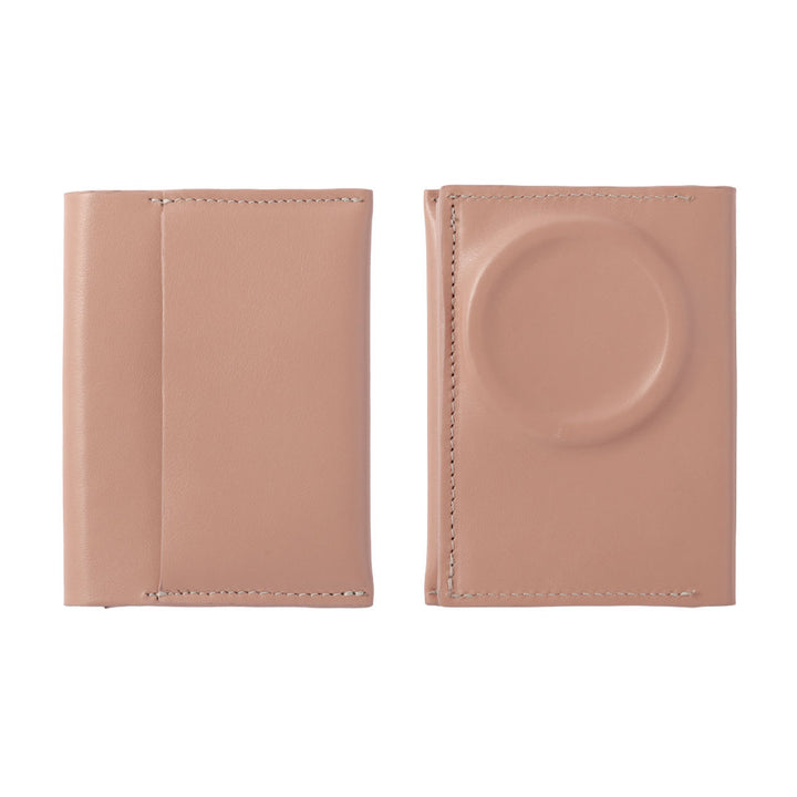 Portefeuille carte en cuir véritable italien lisse compatible Magsafe