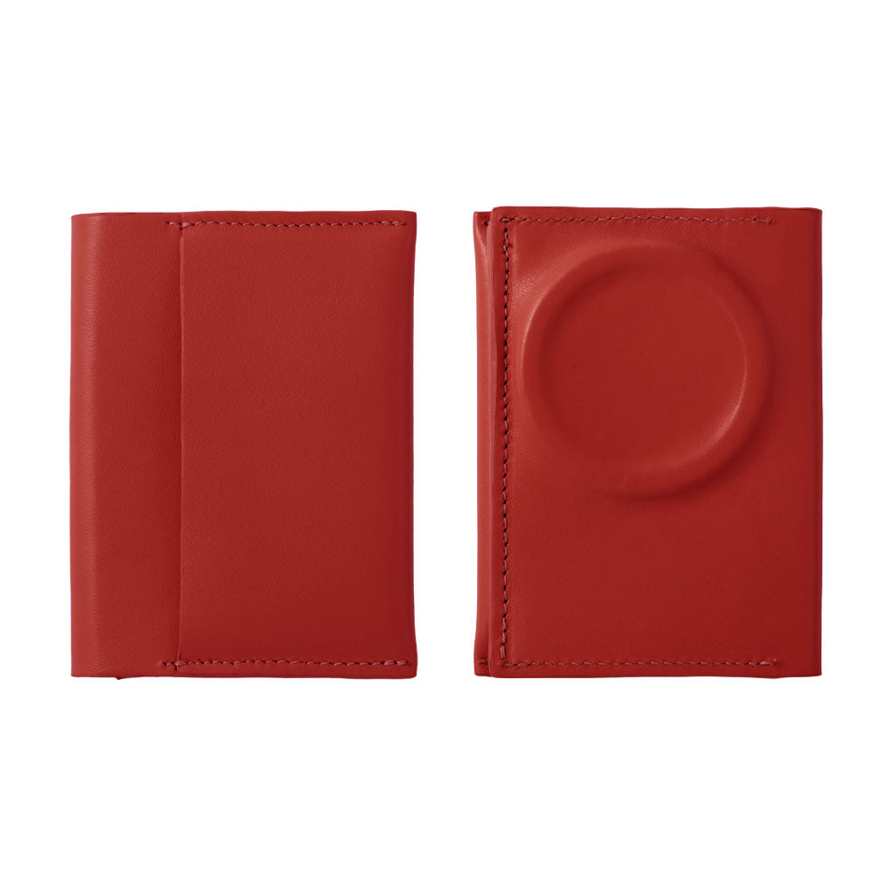 Portefeuille carte en cuir véritable italien lisse compatible Magsafe