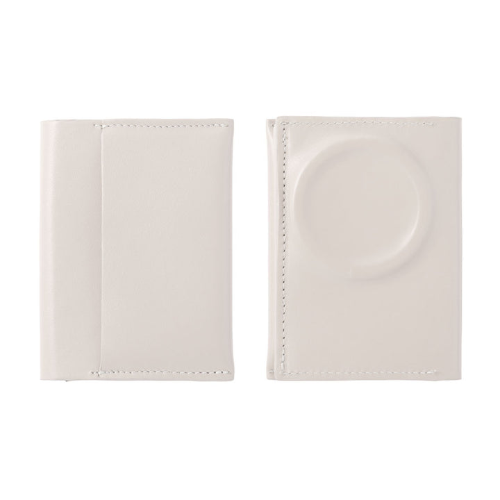 Portefeuille carte en cuir véritable italien lisse compatible Magsafe