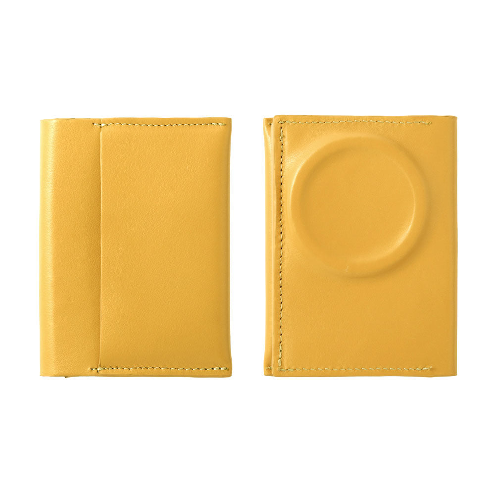 Portefeuille carte en cuir véritable italien lisse compatible Magsafe