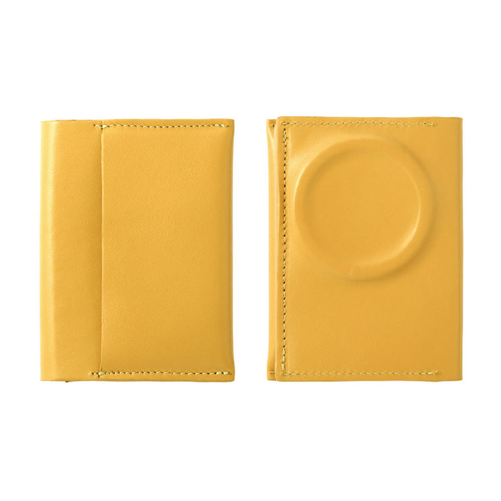 Portefeuille carte en cuir véritable italien lisse compatible Magsafe