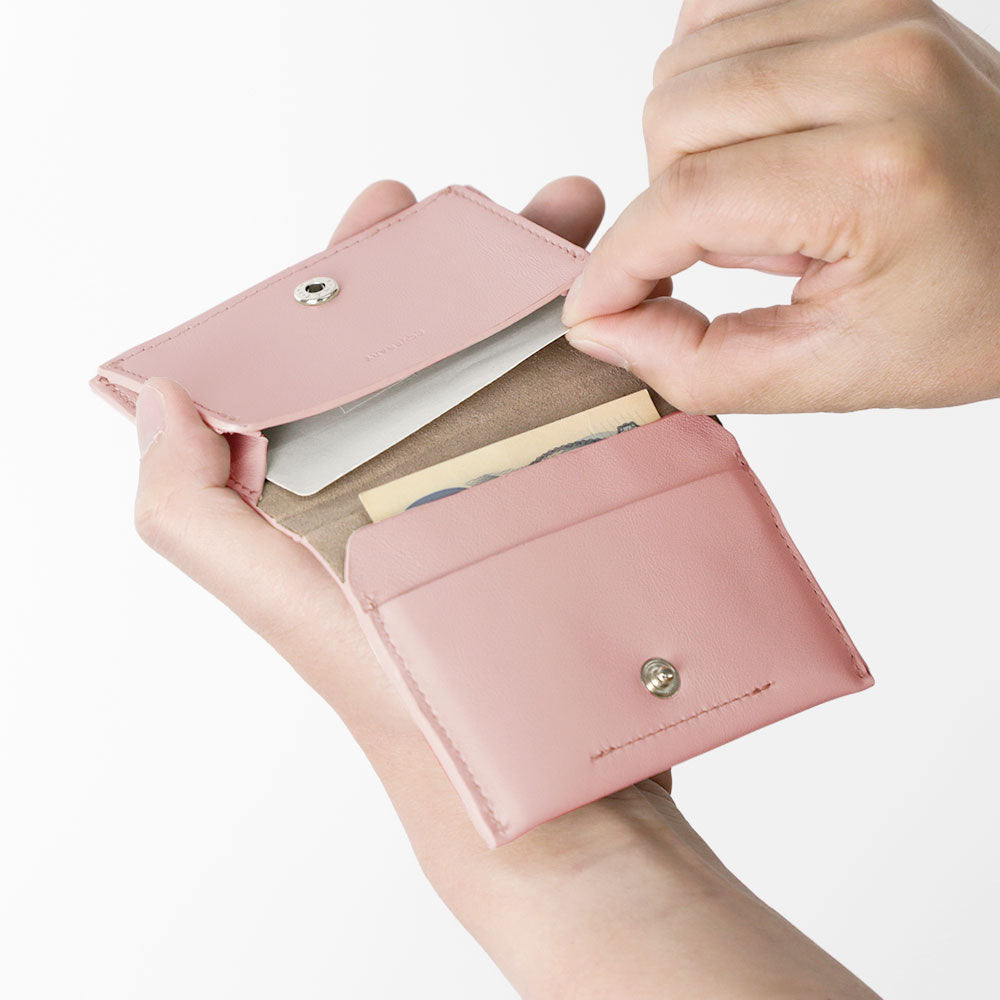 Portefeuille carte en cuir véritable italien lisse compatible Magsafe