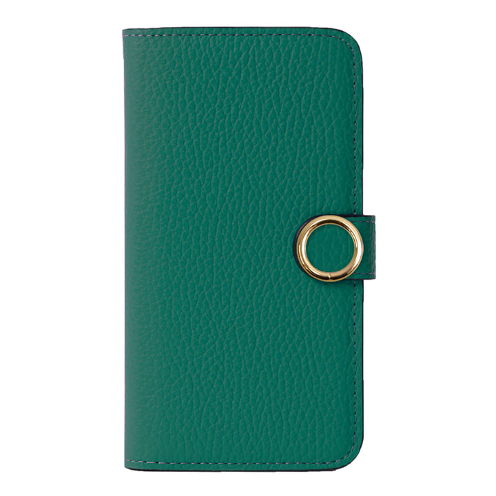 Cuir véritable 32 couleurs cuir italien grainé étui portefeuille avec anneau doré pour cartes (avec ceinture) série Xperia