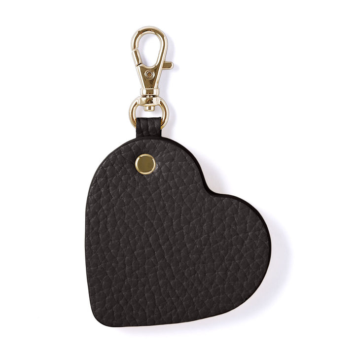 Accessoire cuir véritable cuir italien grainé breloque miroir