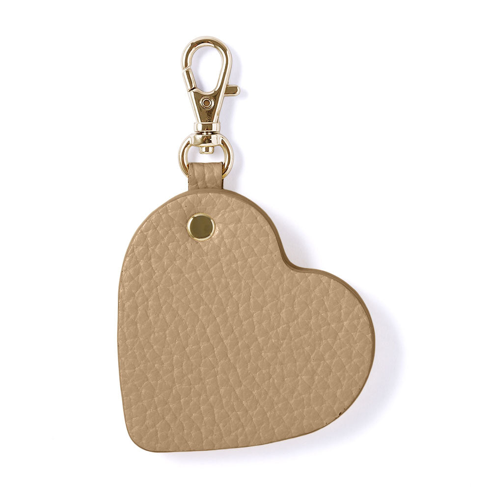 Accessoire cuir véritable cuir italien grainé breloque miroir