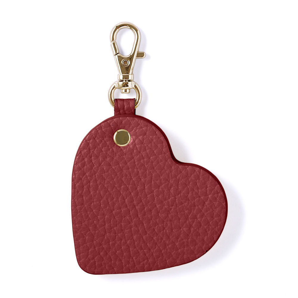 Accessoire cuir véritable cuir italien grainé breloque miroir