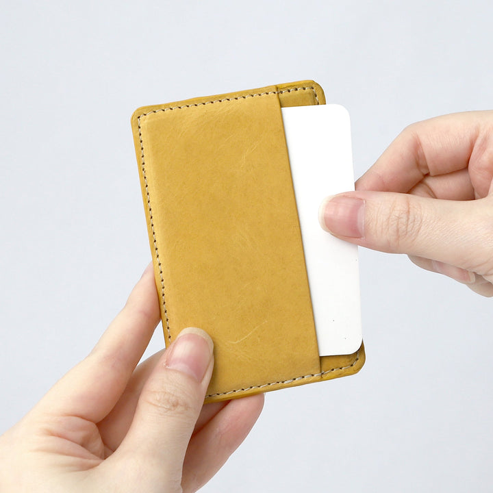 MagSafe-compatible genuine leather card pocket, Mostro Japan leather