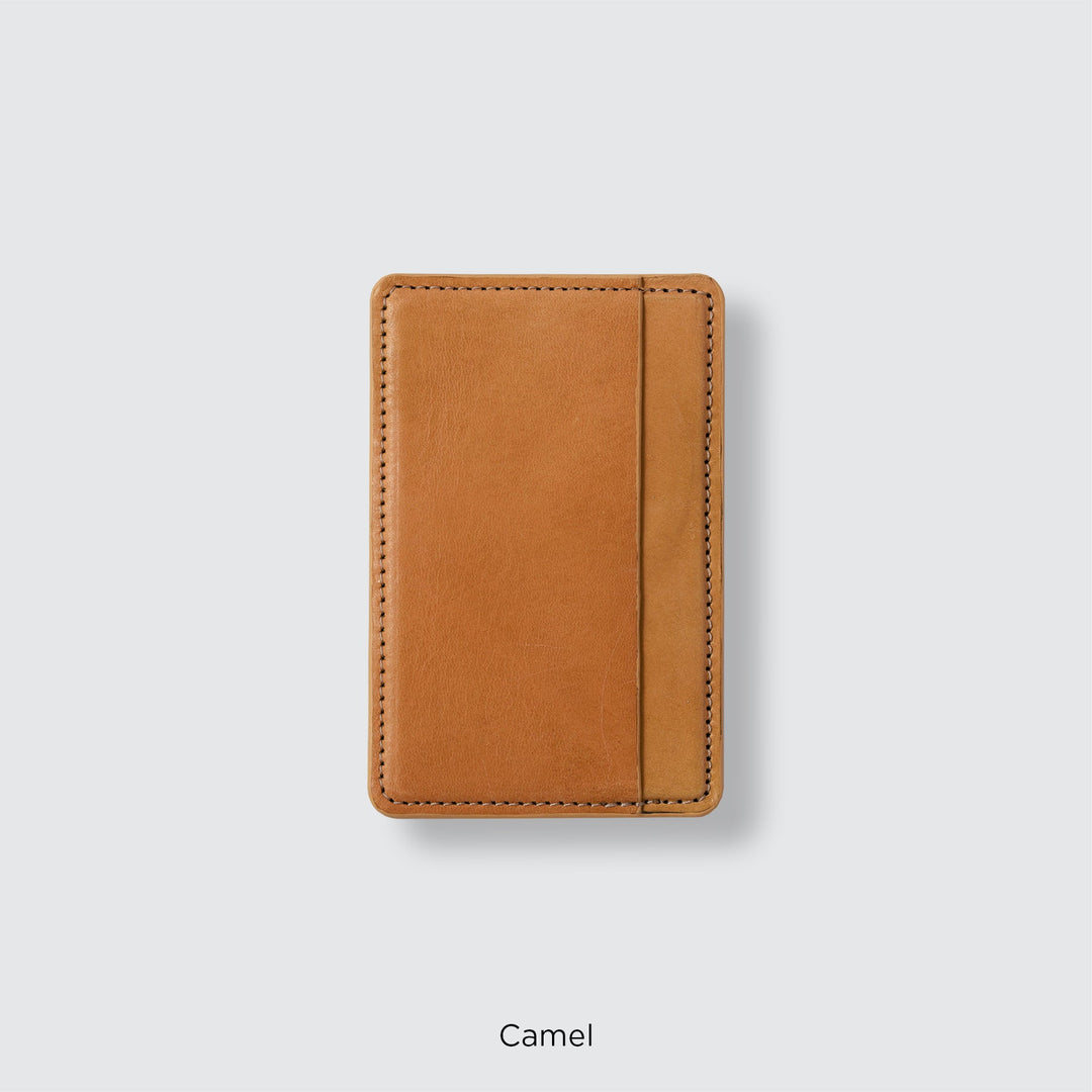 MagSafe-compatible genuine leather card pocket, Mostro Japan leather
